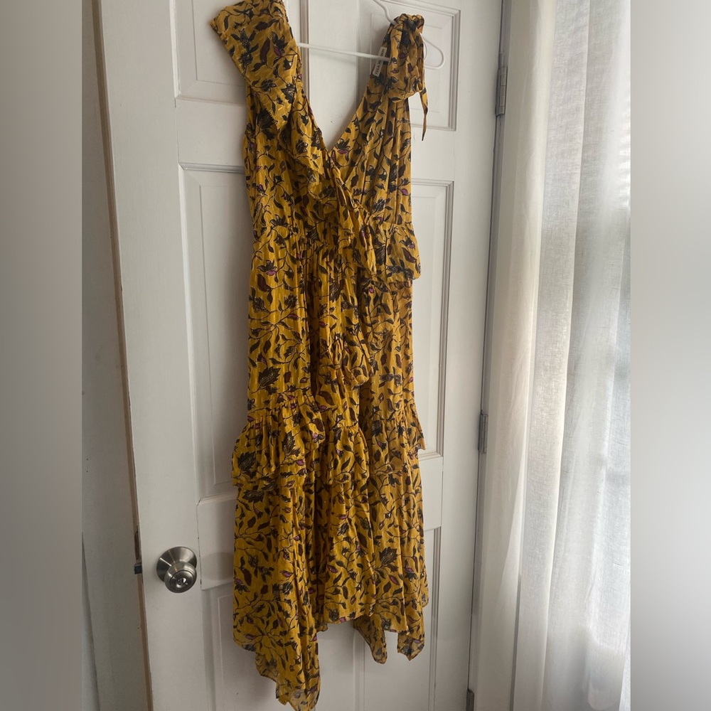 Ulla Johnson Printed Silk Dress Ochre/Magenta New w/ tags Size 4